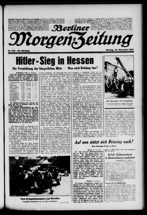 Berliner Morgen-Zeitung vom 16.11.1931
