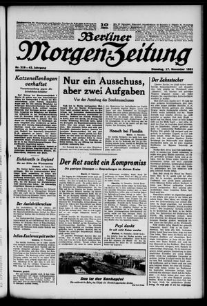 Berliner Morgen-Zeitung vom 17.11.1931