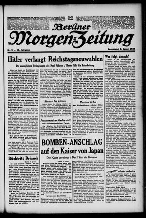 Berliner Morgen-Zeitung vom 09.01.1932