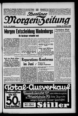 Berliner Morgen-Zeitung vom 14.02.1932