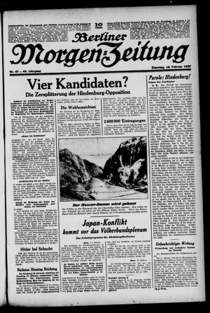 Berliner Morgen-Zeitung vom 16.02.1932