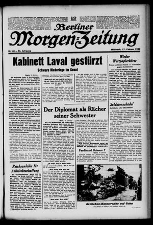 Berliner Morgen-Zeitung vom 17.02.1932