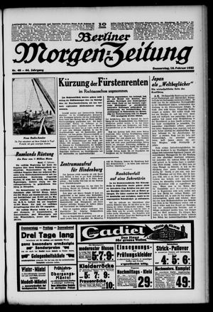 Berliner Morgen-Zeitung vom 18.02.1932