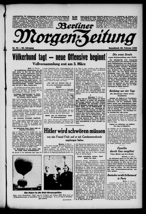 Berliner Morgen-Zeitung vom 20.02.1932