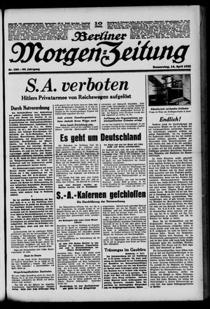 Berliner Morgen-Zeitung on Apr 14, 1932