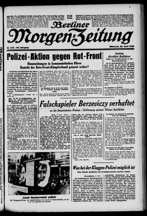Berliner Morgen-Zeitung vom 20.04.1932