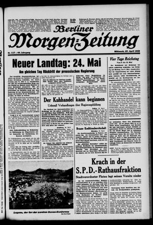 Berliner Morgen-Zeitung vom 27.04.1932
