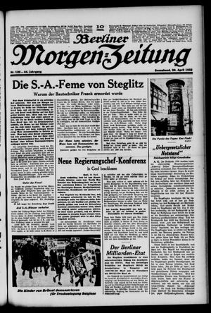 Berliner Morgen-Zeitung vom 30.04.1932