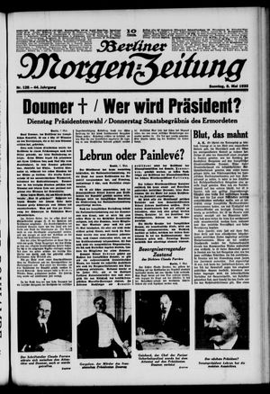 Berliner Morgen-Zeitung vom 08.05.1932