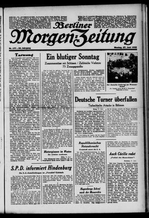 Berliner Morgen-Zeitung vom 27.06.1932