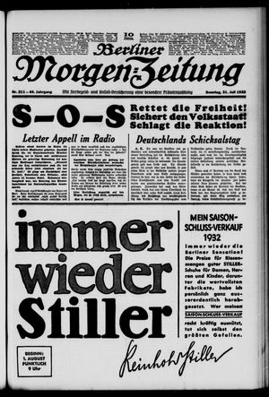 Berliner Morgen-Zeitung vom 31.07.1932