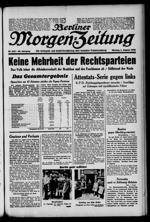 Berliner Morgen-Zeitung vom 01.08.1932