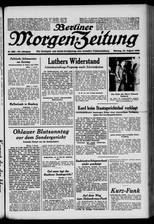 Berliner Morgen-Zeitung vom 15.08.1932