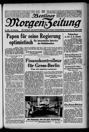 Berliner Morgen-Zeitung vom 18.08.1932