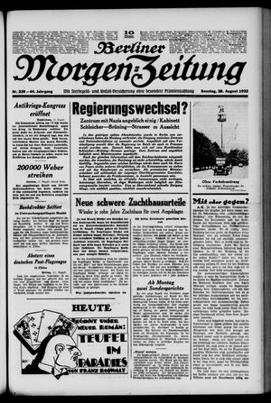 Berliner Morgen-Zeitung on Aug 28, 1932