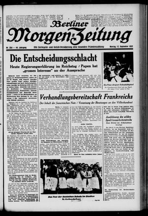 Berliner Morgen-Zeitung vom 12.09.1932