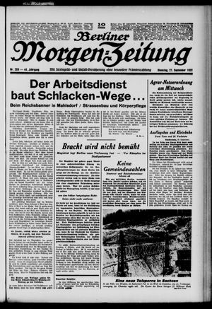 Berliner Morgen-Zeitung vom 27.09.1932