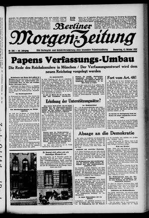 Berliner Morgen-Zeitung vom 13.10.1932