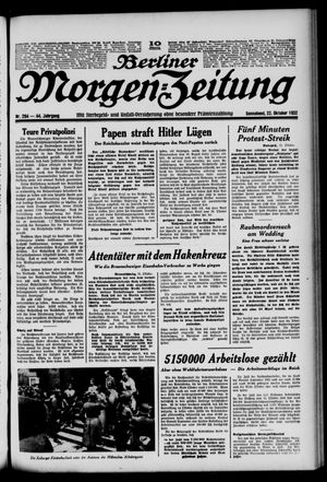 Berliner Morgen-Zeitung vom 22.10.1932