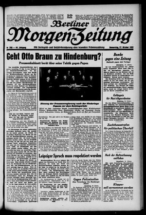 Berliner Morgen-Zeitung vom 27.10.1932