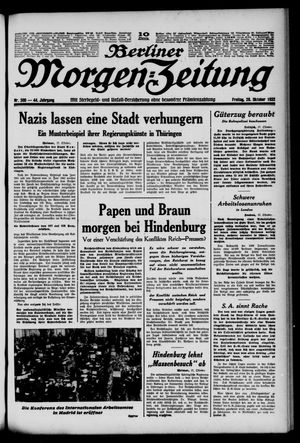 Berliner Morgen-Zeitung vom 28.10.1932