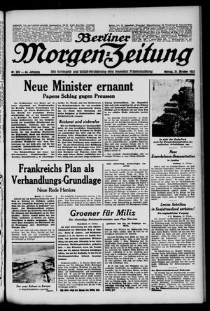 Berliner Morgen-Zeitung vom 31.10.1932