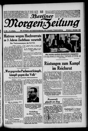 Berliner Morgen-Zeitung vom 02.11.1932