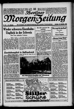 Berliner Morgen-Zeitung vom 18.12.1932