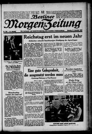 Berliner Morgen-Zeitung vom 27.12.1932
