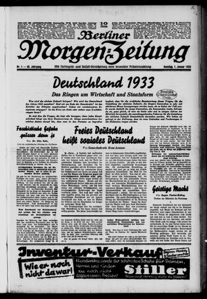 Berliner Morgen-Zeitung vom 01.01.1933