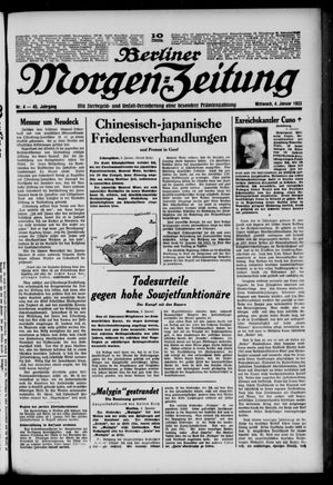 Berliner Morgen-Zeitung vom 04.01.1933