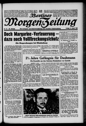 Berliner Morgen-Zeitung on Jan 13, 1933