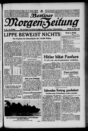 Berliner Morgen-Zeitung vom 16.01.1933