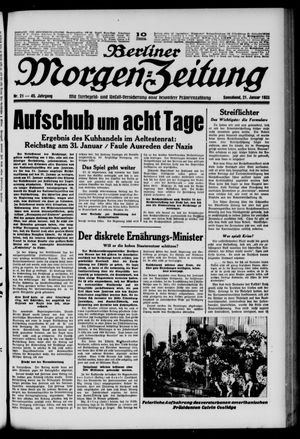 Berliner Morgen-Zeitung vom 21.01.1933