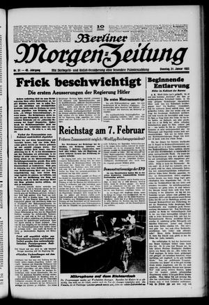 Berliner Morgen-Zeitung vom 31.01.1933