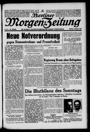 Berliner Morgen-Zeitung vom 06.02.1933