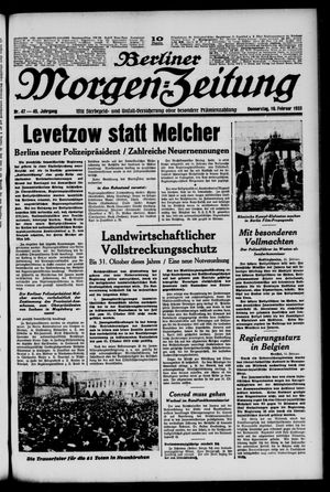 Berliner Morgen-Zeitung vom 16.02.1933