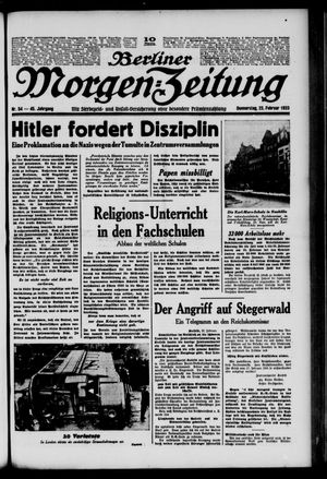 Berliner Morgen-Zeitung vom 23.02.1933
