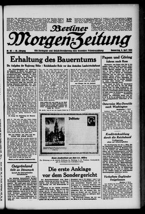 Berliner Morgen-Zeitung on Apr 6, 1933