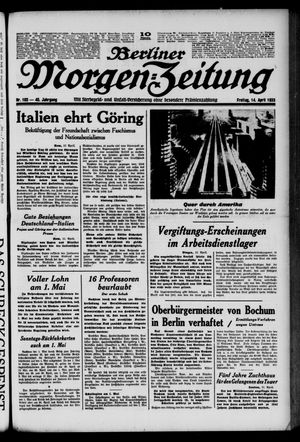 Berliner Morgen-Zeitung vom 14.04.1933