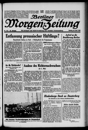 Berliner Morgen-Zeitung vom 30.04.1933