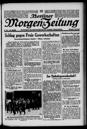 Berliner Morgen-Zeitung on May 3, 1933