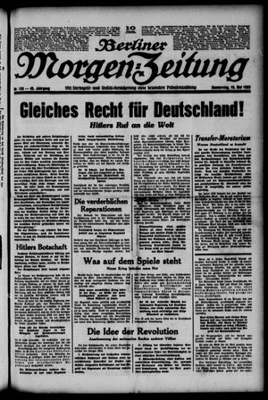 Berliner Morgen-Zeitung vom 18.05.1933