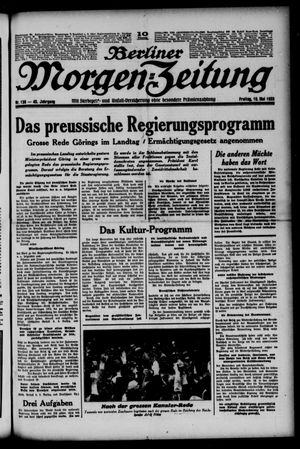 Berliner Morgen-Zeitung on May 19, 1933
