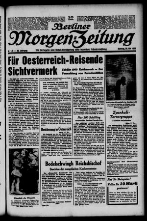 Berliner Morgen-Zeitung vom 28.05.1933