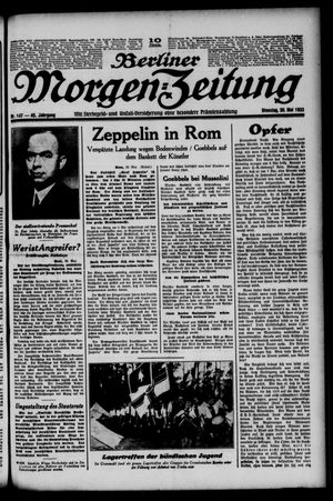 Berliner Morgen-Zeitung vom 30.05.1933