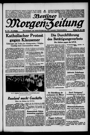 Berliner Morgen-Zeitung on Jun 26, 1933