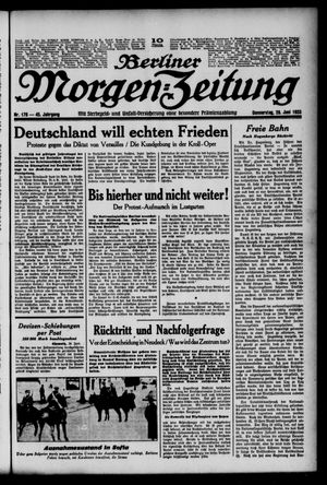 Berliner Morgen-Zeitung vom 29.06.1933