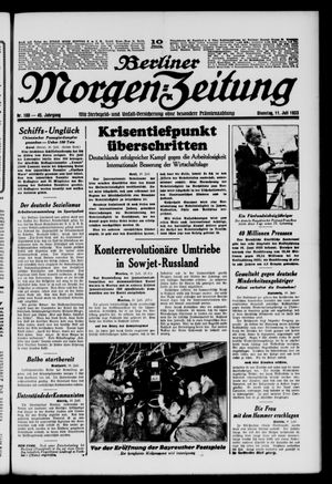 Berliner Morgen-Zeitung vom 11.07.1933