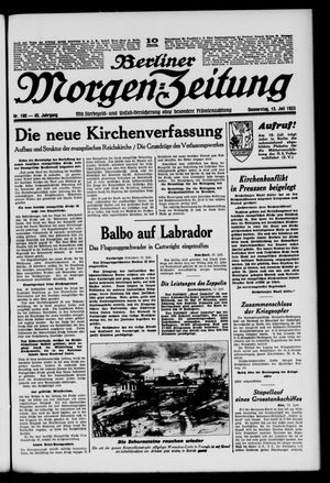 Berliner Morgen-Zeitung on Jul 13, 1933